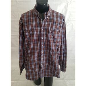 Panhandle Men's Flannel; Brown & Red Button-Up; XXL #